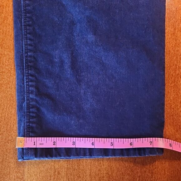 Eddie Bauer Boyfriend Mid Rise Relaxed Leg Corduroy Pants, Size 12, Navy Blue - Picture 9 of 10